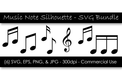 Music Note Silhouette SVG Clipart Bundle By Gjsart TheHungryJPEG