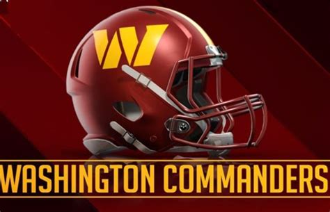 The Washington Commander S Helmet Is Shown On A Red Background