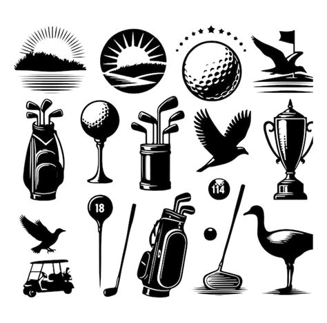 Premium Vector Golf Vector Vector Vintage Golf Elements Collection