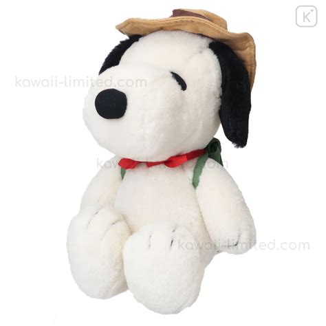 Japan Peanuts Fluffy Plush Doll M Snoopy Beagle Scout Kawaii