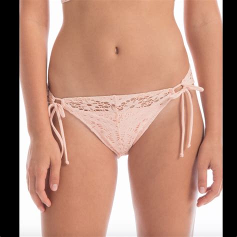 New Robin Piccone Mia Side Crochet Bikini Bottoms Gem