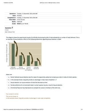 HS 4212 Self Quiz Unit 5 Attempt Review Home 12 25 23 8 21 AM Self