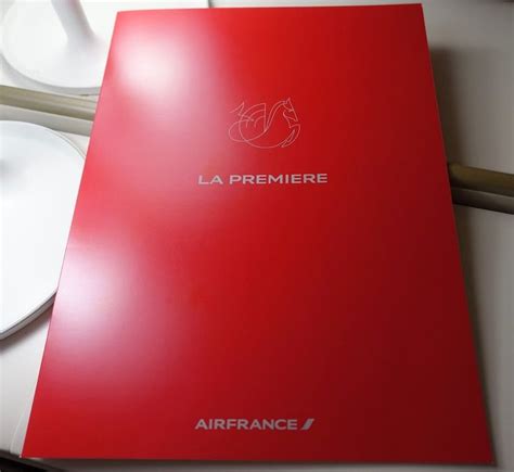 Air France Boeing 777 300ER First Class La Premiere menu | Air france ...