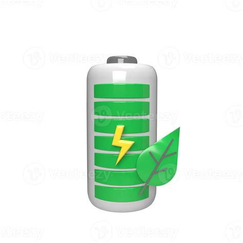 Eco Battery 3d Model Cartoon Style Render Illustration 8480292 Png