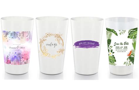 Gobelets personnalisés pour mariage lot 50 verres réutilisables pas cher