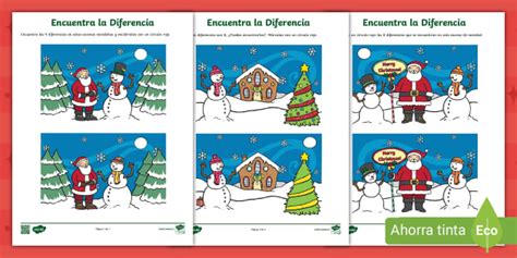 Actividades De Navidad Para Ni Os Encuentra La Diferencias