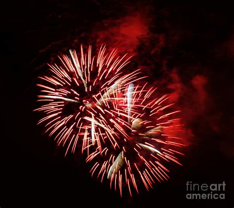 Fireworks Red-White Photograph by Katja Zuske - Pixels