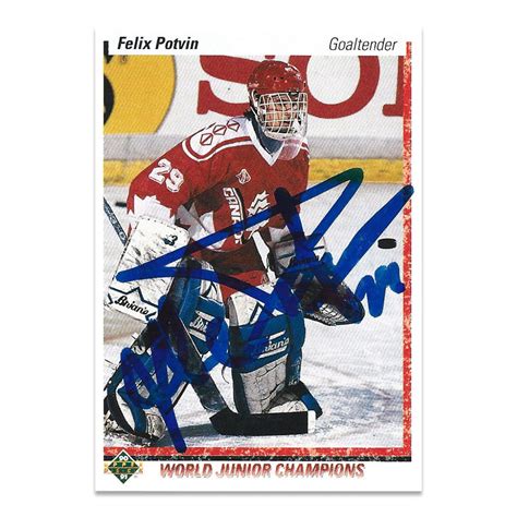 Felix Potvin Autographed 1990 91 Upper Deck Pre Rookie Card Nhl Auctions