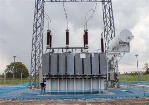 Power Transformer In Sub Station Kv Down To Kv Stock Photo By