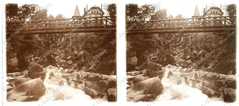 PLAQUE DE VERRE Positive Stereo Photo Ancienne Amateur Paysage Torrent