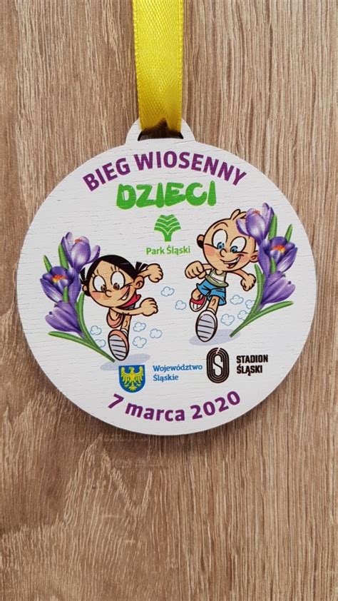 Bieg Wiosenny Dzieci Medale Kolorowe Producent Drewnianych Medali I