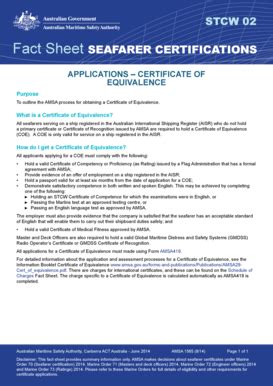 Fillable Online Amsa Gov Fact Sheet Seafarer Certifications Amsa Gov