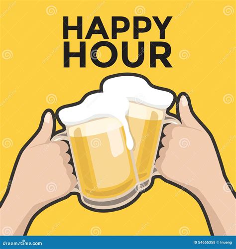 Happy Hour Toasting With Beer Stock Vector Image 54655358