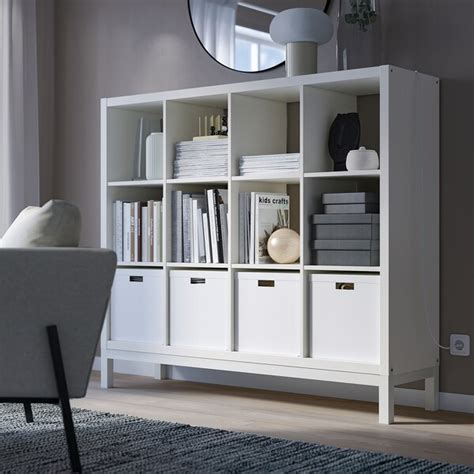 Kallax Shelving Unit With Underframe Whitewhite 147x129 Cm Ikea