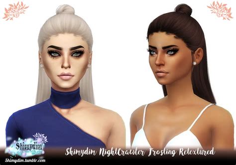 Sims 4 Hairs Shimydim NightCrawler S Frosting Hair Retextured