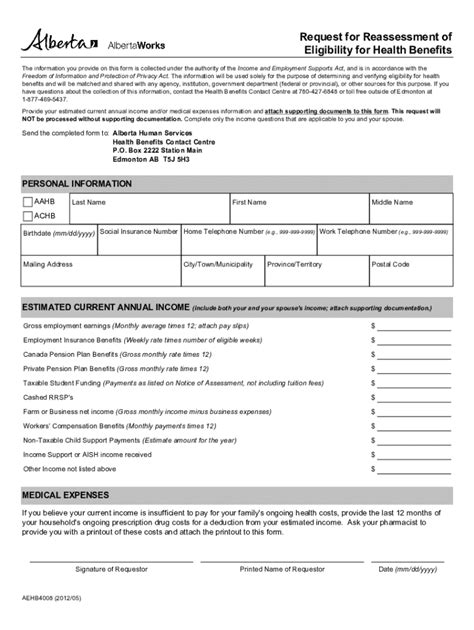 Fillable Online Request For Reassessment Of Eligibility For Health