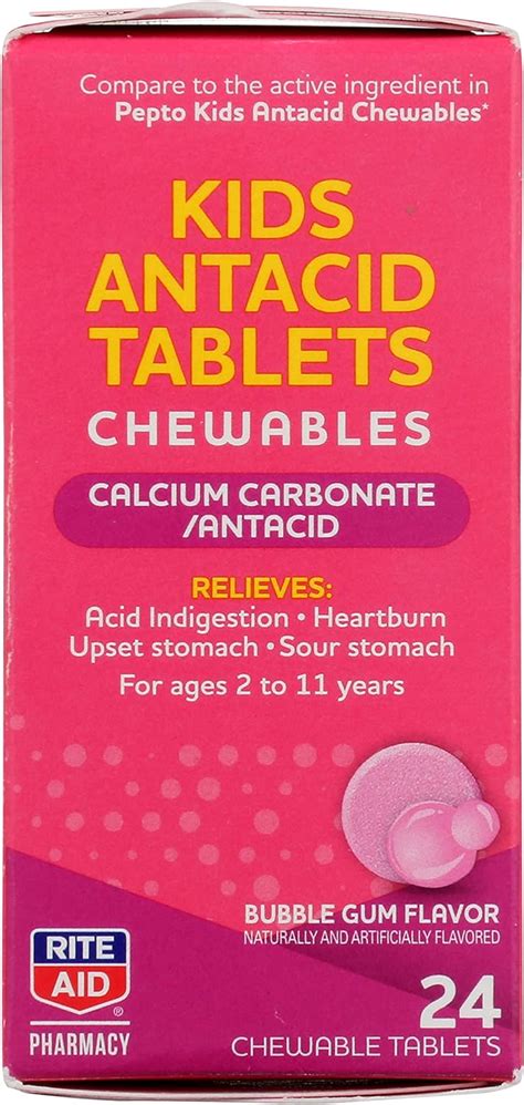 Rite Aid Kids Antacid Chewable Tablets 24 Count Health