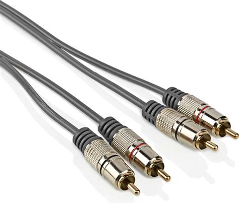 Tulp Kabel Verguld Dubbel Afgeschermd Analoog 0 75 Meter