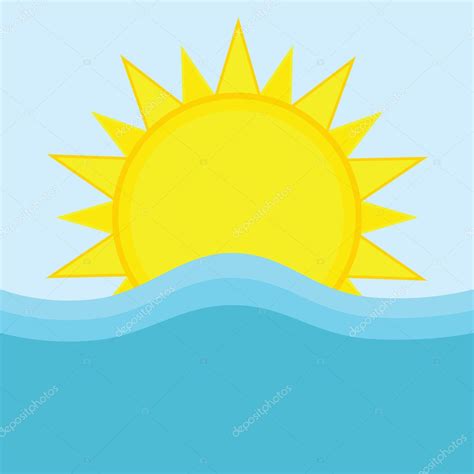 Sol Y Mar Vector De Stock 3757770