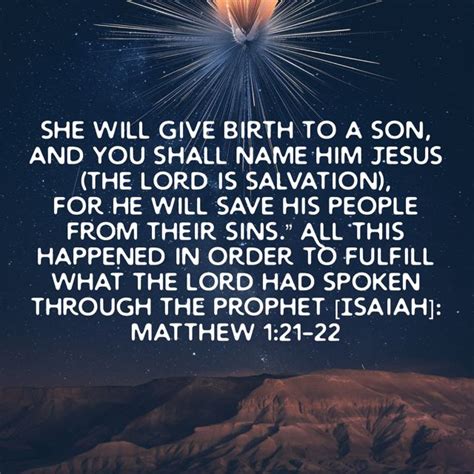 Matthew She Will Give Birth To A Son And You Shall Name Him