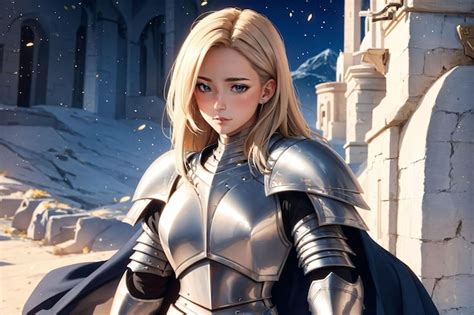 Premium AI Image Blonde Woman With Knight Armor