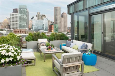 Modern Penthouse Rooftop Terrace With Skyline View Nilsen Landscape