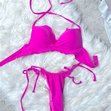 Hobie Swim Hot Pink Bikini Two Piece Brand New Brazilian Cut And