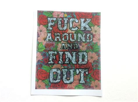 Fuck Around And Find Out Vinyl Sticker Decal Red Rose Mixed Floral Bumper Sticker FAFO