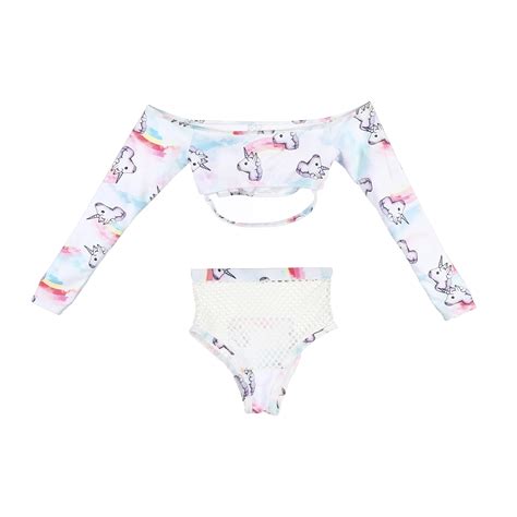 Sexy Women Unicorn Styles Bikini Set Bandage Push Up Padded Swimwear