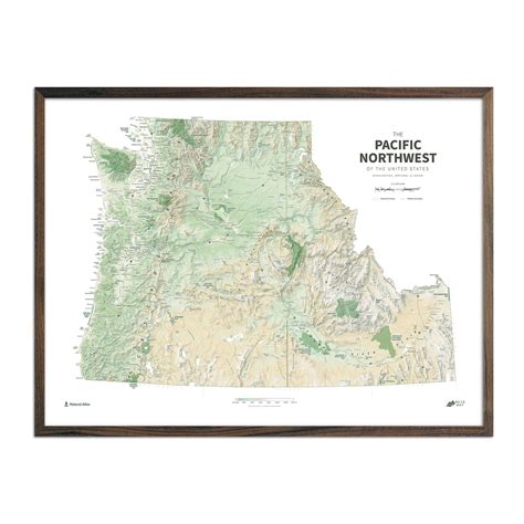 Pacific Northwest Relief Map | Muir Way