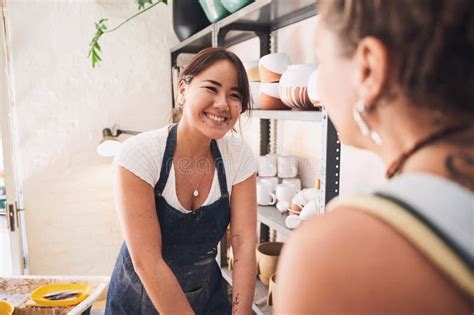 Happy Is The One Who Has A Fulfilling Hobby Two Young Women Kneading