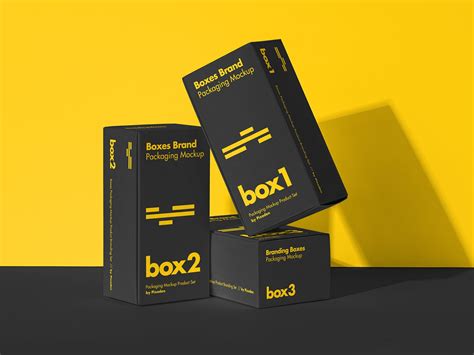 Product Box Packaging Free Mockup Set Mockup World Hq