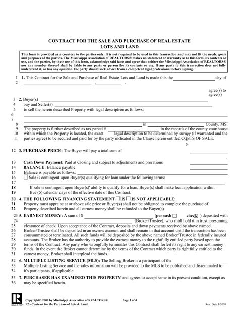 Free Printable Land Contract Templates [word Pdf] Simple