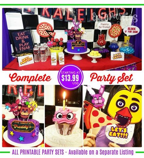 Fnaf Cake Toppers Centrotavola Stampabile Fnaf Five Etsy Italia