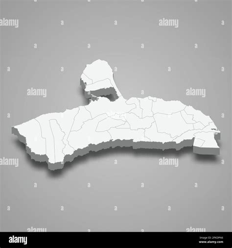 3d El Mapa Isométrico De Falcón Es Un Estado De Venezuela Ilustración