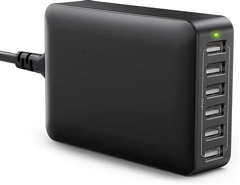 USB Charger Smart 60W 12A 6 Port USB Charging Station USB Charging