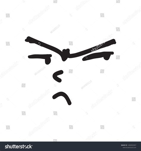 Worrying Serious Face Drawing Simple Cartoon Stock Vector (Royalty Free ...