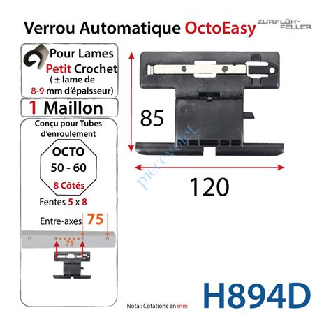 Zurflüh Feller H894D Verrou Automatique OctoEasy 50 60 1 Maillon pour