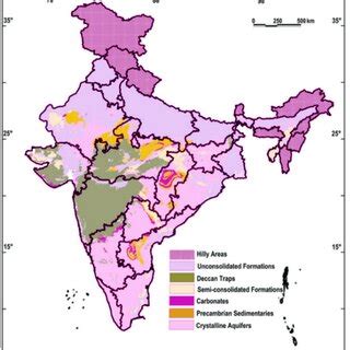 Major aquifer types all over India (CGWB 2012) | Download Scientific ...