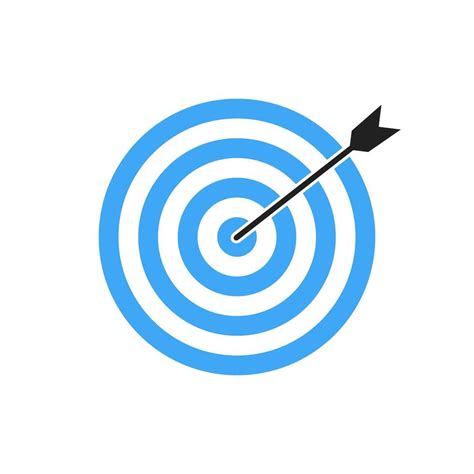 Blue bullseye dart target icon. Dart target goal marketing sign. Arrow ...