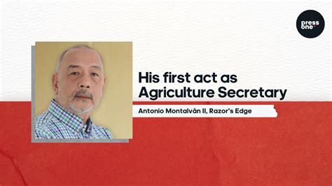 His first act as Agriculture Secretary | PressOnePH