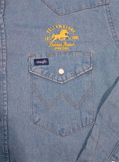 Yellowstone Wrangler Pearl Snap Denim Shirt Ebay