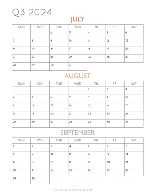 2024 3 Month Quarterly Calendar Printables Free In 2024 Quarterly