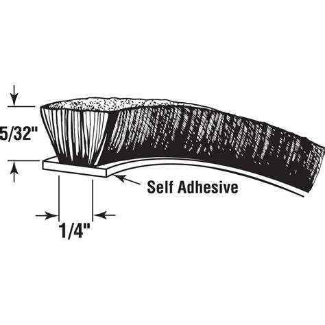 P 8225 Window Pile Weatherstrip Adhesive Backed Gray 100 Ft Per