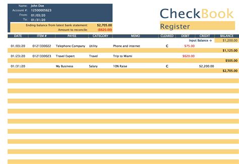 Printable Check Register Pdf Checkbook Register Excel Madisonrolf