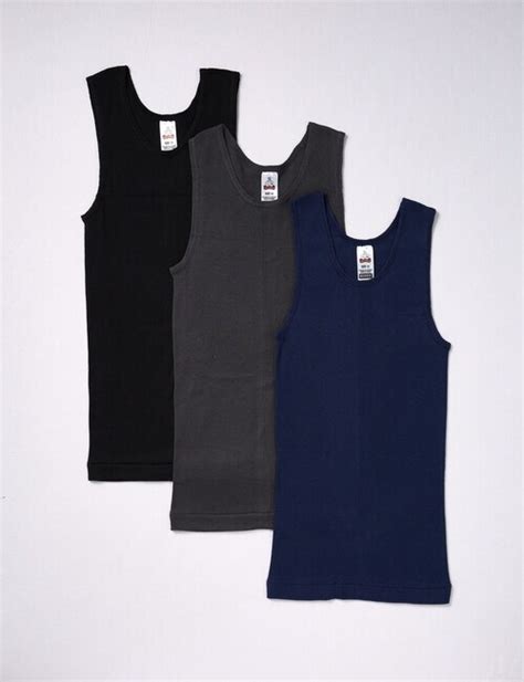 Bonds Cotton Chesty Singlet 3 Pack Navy Grey And Black 3 16 Underwear