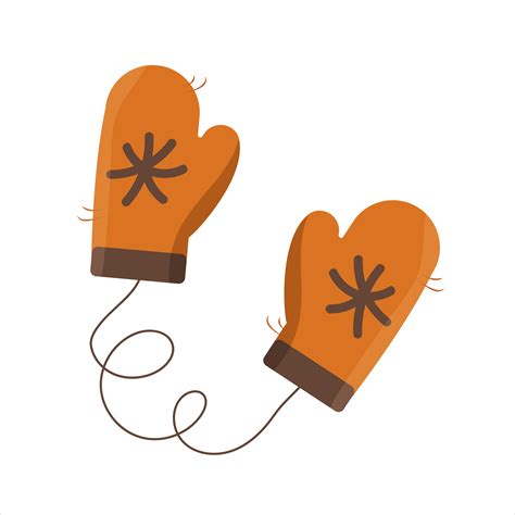 Knitted mittens autumn winter. Vector illustration. 14860408 Vector Art ...