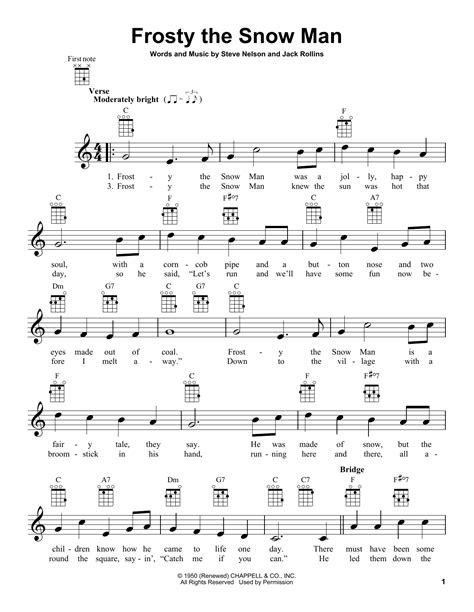 Free Printable Frosty The Snowman Sheet Music - Free Printable