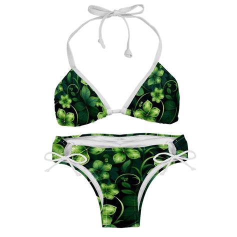 Saint Patrick S Day Detachable Sponge Adjustable Strap Bikini Set Two Pack Swim Suits For