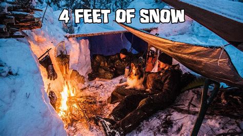 Overnight Winter Camping In Deep Snow Youtube